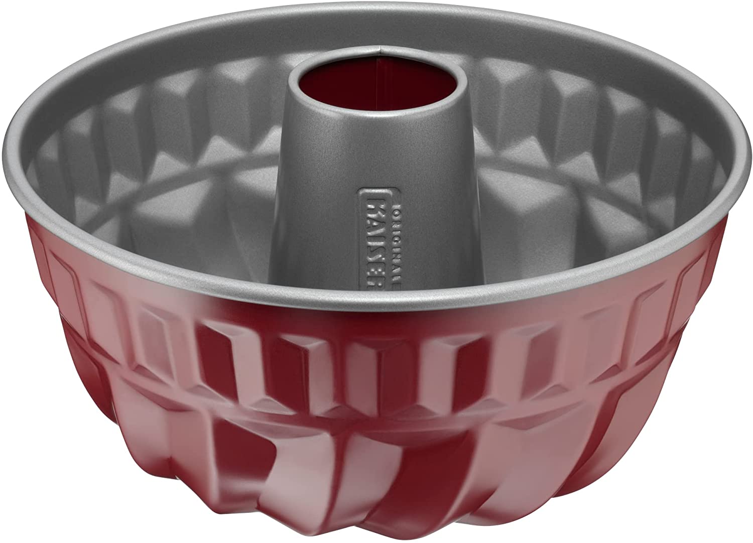 Original Kaiser Classic Plus Bundt Cake Tin 22 cm Round Red Cake Tin Non-Stick Coating Even Heat Distribution