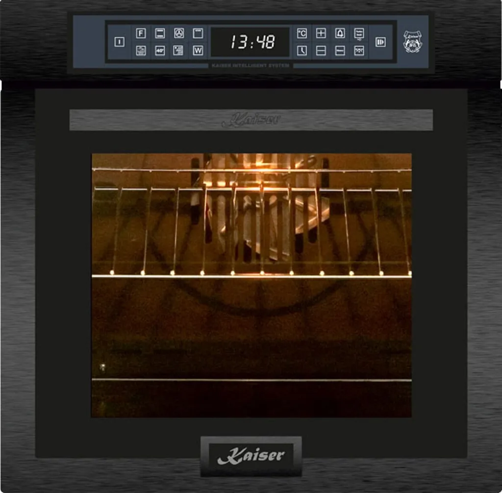Kaiser EH 6306 RS Black Steel Built-in Oven 79L 15 Functions