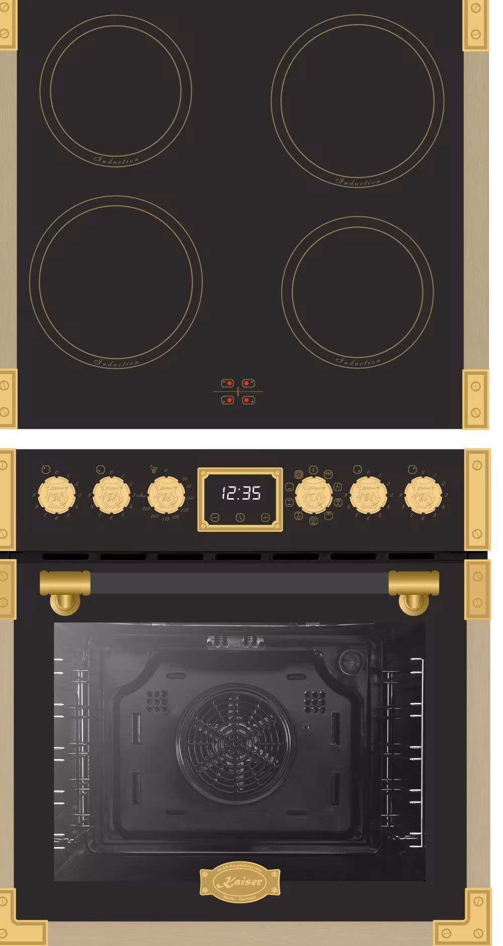 Kaiser Built-in Oven with Induction Hob EHC 6776 I AD, Black, 60 cm