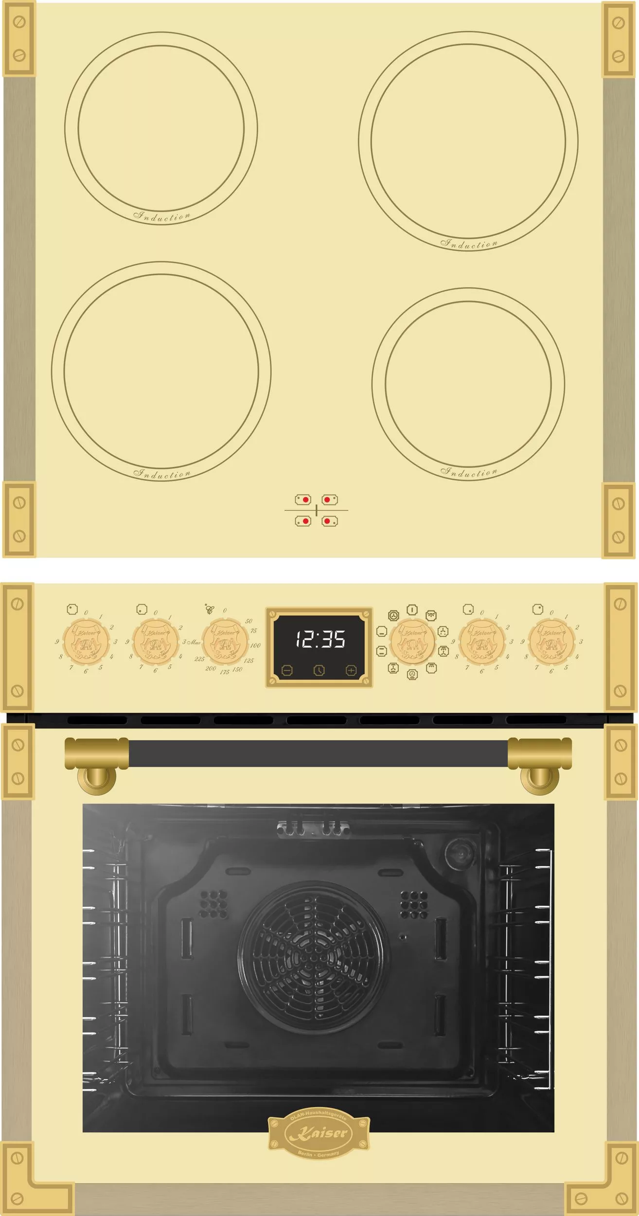 Kaiser Built-in Oven with Induction Hob EHC 6776 I ElfAD Ivory 60cm