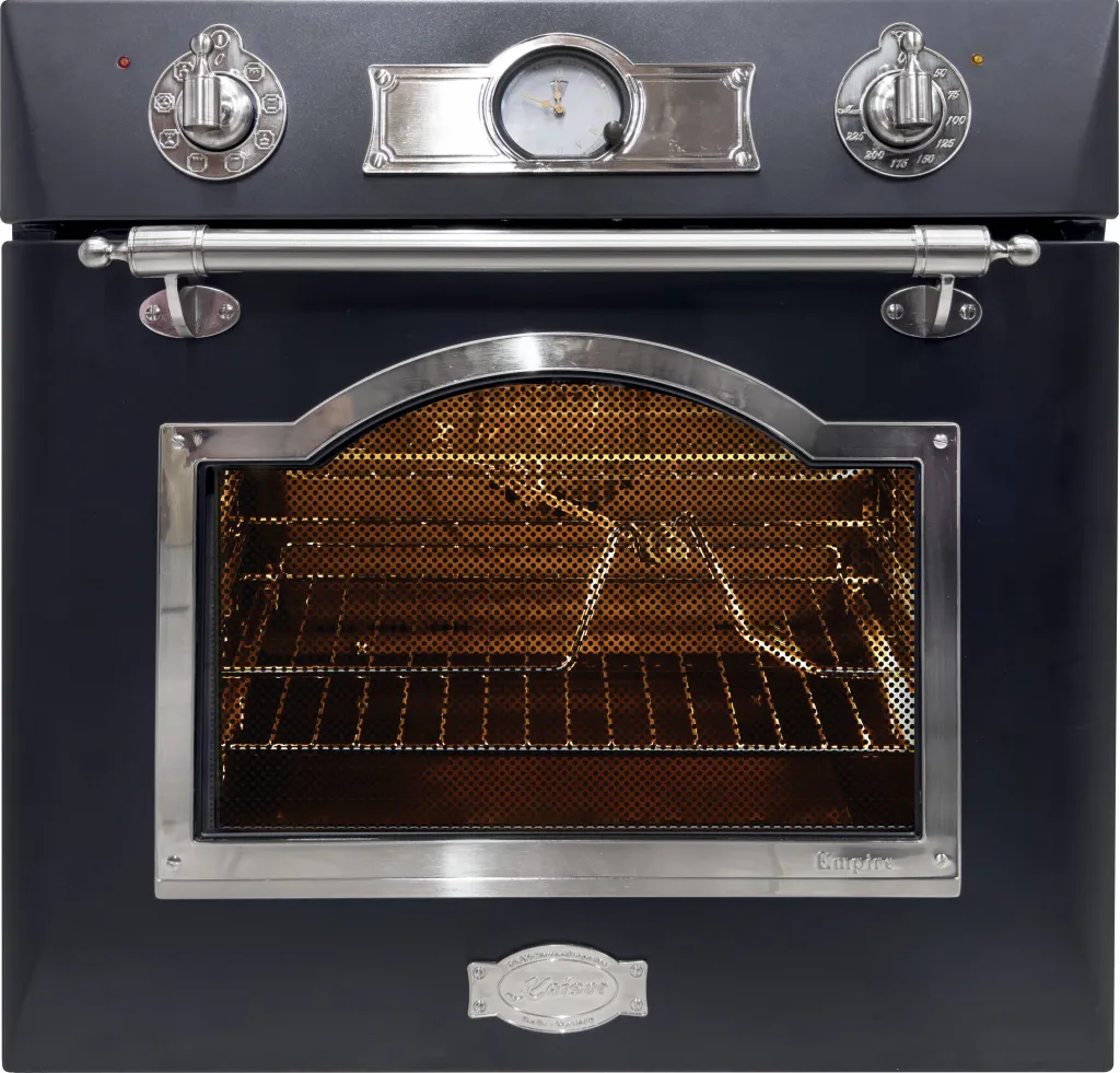 Kaiser Empire EH 6355 Em Sil Built-in Electric Oven 60 cm Anthracite Enamel with Silver Decor, Multi 8 Functions 67 L