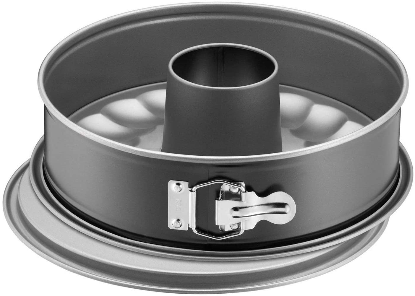 Original Kaiser Inspiration Springform Cake Tin, 28 cm Round, 2 Shelves, Flat and Tubular Base, Round Baking Tin, Non-Stick, Leak-Proof