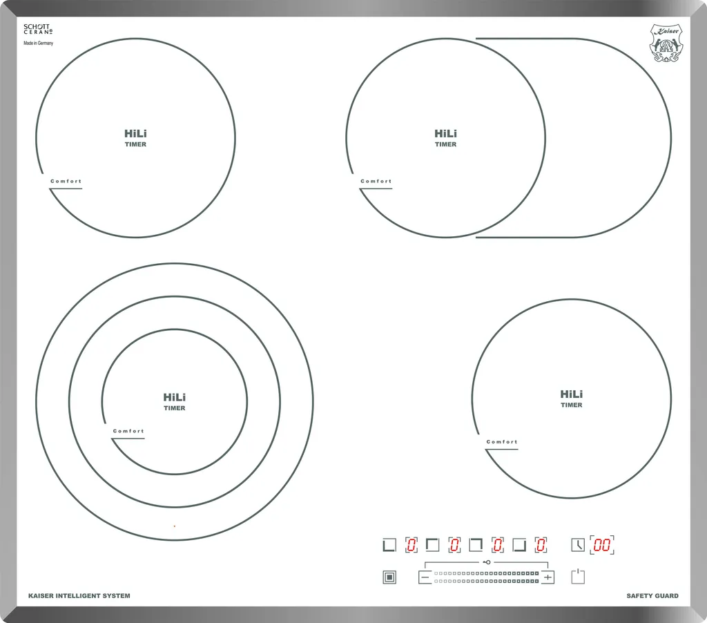 Kaiser KCT 6715 F W Exclusive Self-Sufficient High Light Glass Ceramic Cooktop 60cm White Glass