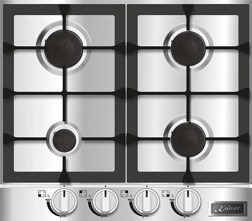 Kaiser KG 6357 Turbo Stainless Steel Gas Hob 60 cm 4 Burners 4.5kW WOK Gas Stove