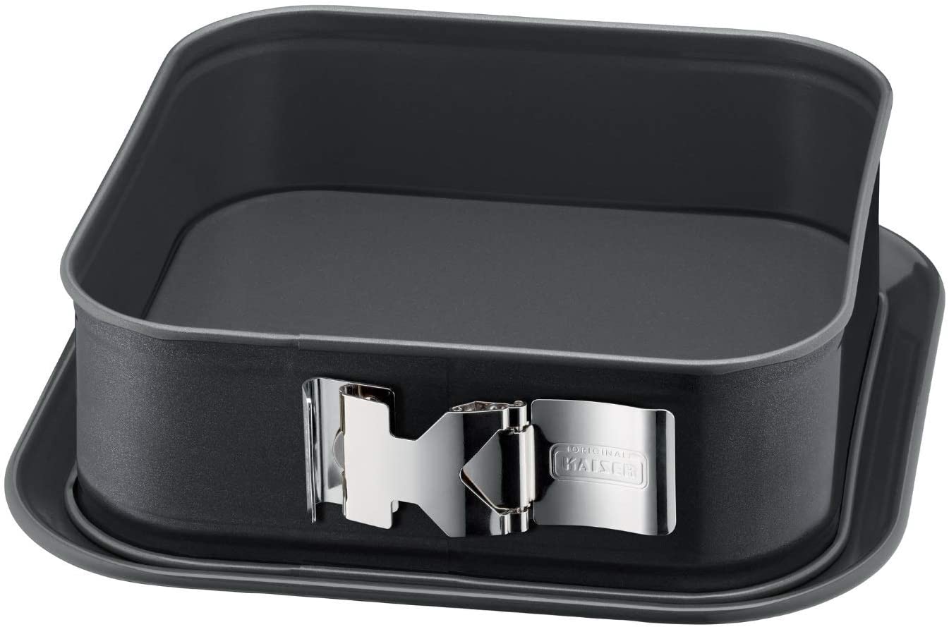 Original Kaiser La Forme Plus Springform Cake Tin Square 24 x 24 cm, Rectangular Baking Tin, Enamel Base, Cut-Resistant, Tiramisu Form Non-Stick Coating, Square Cake