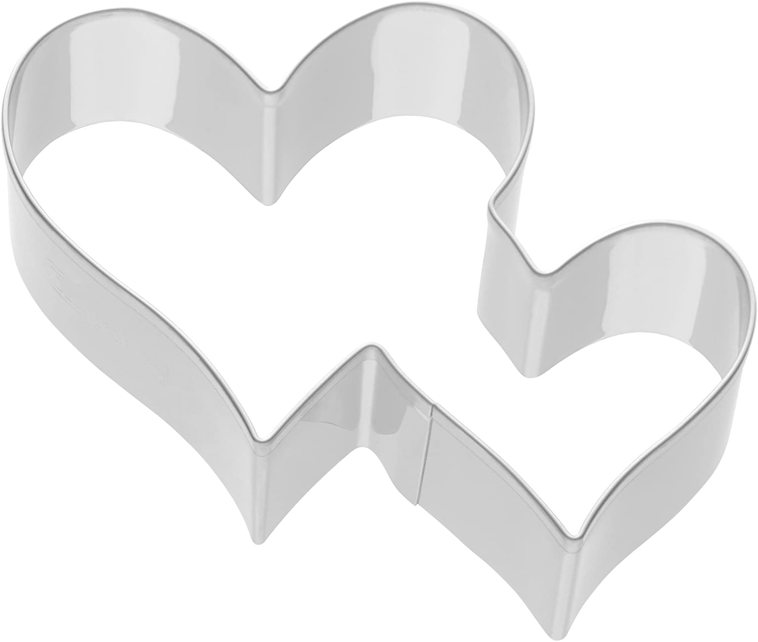 Kaiser Cookie Cutter Double Heart Birthday Wedding Stainless Steel Cookie Cutter 8 x 6 x 2.5 cm