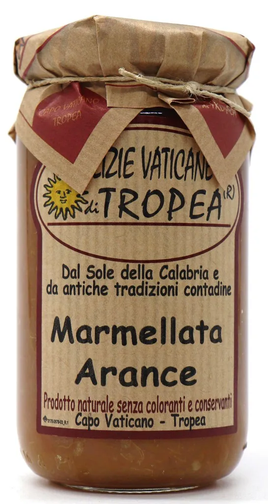 Calabrian Orange Marmalade Delizie Vaticane di Tropea - Calabrian Oranges - Italian Product - without preservatives or colorings, 212 ml