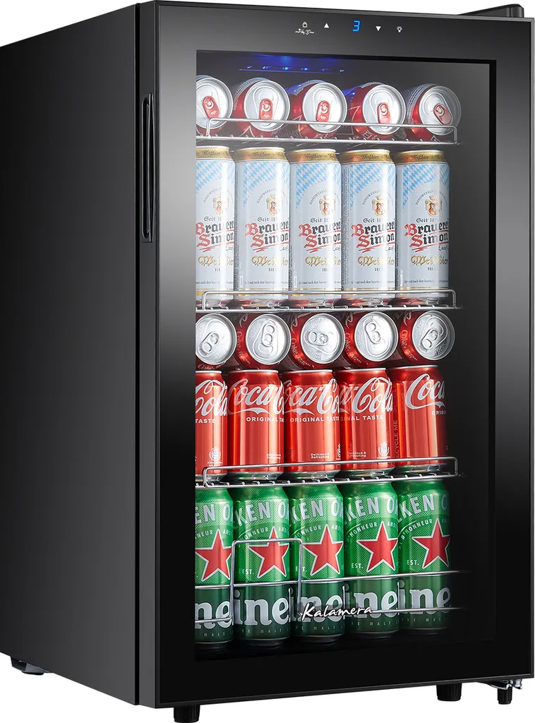 Kalamera Beverage Cooler, Small Bottle Cooler with Touch Control Panel, 3-18°C Cooling Zone, 68 Liters, 38 dB, KRC-68GE