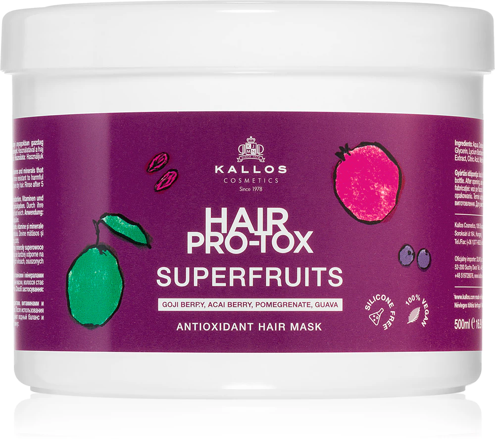 Kallos Hair Pro-Tox Superfruits Regenerating Mask for damaged hair without shine