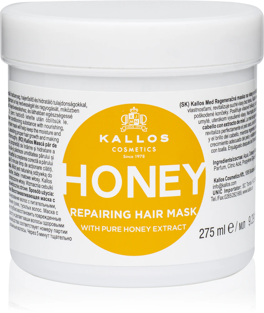 Kallos Honey intensive hydrating mask for dry and damaged hair