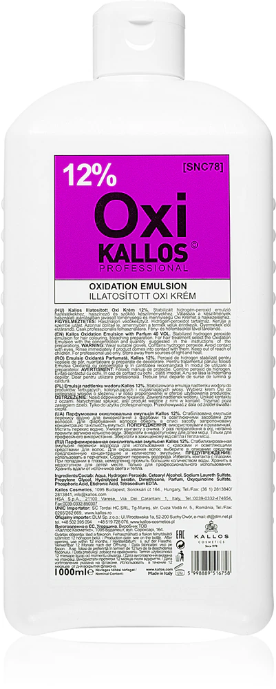 Kallos Kallos Classic Oxi Peroxide Cream 12%