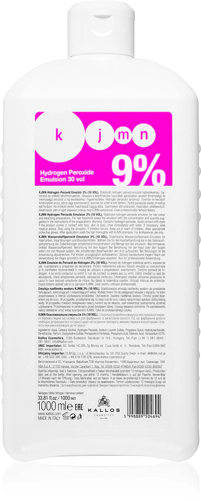 Kallos KJMN Hydrogen Peroxide Activating Emulsion 9% 30 Vol.