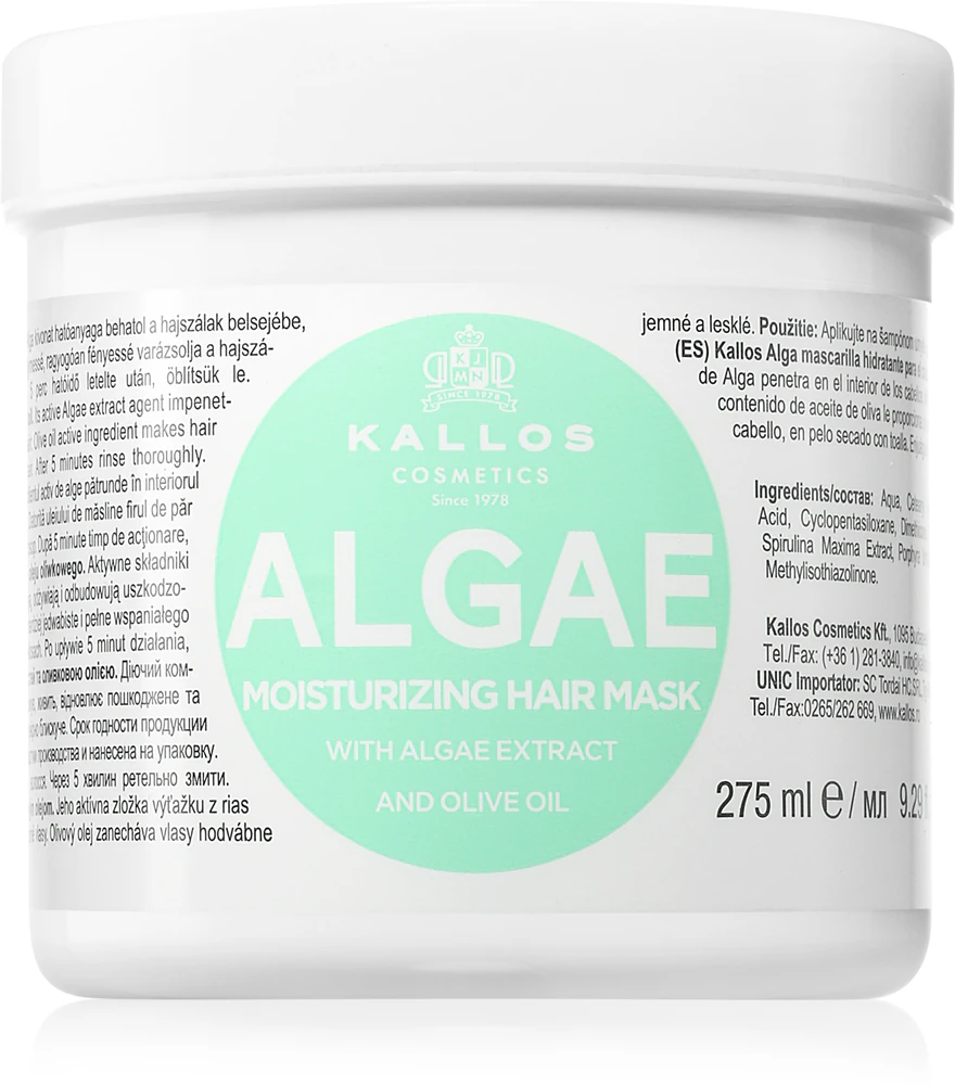 Kallos KJMN Professional Algae Hydrating Mask with seaweed extract and olive oil
