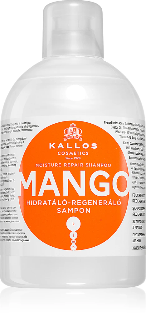 Kallos KJMN Professional Mango hydrating shampoo for dry, damaged and colored hair