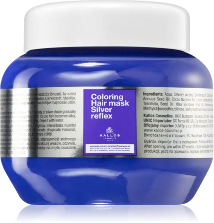 Kallos Silver Reflex Mask for the hair neutralizes yellow discoloration