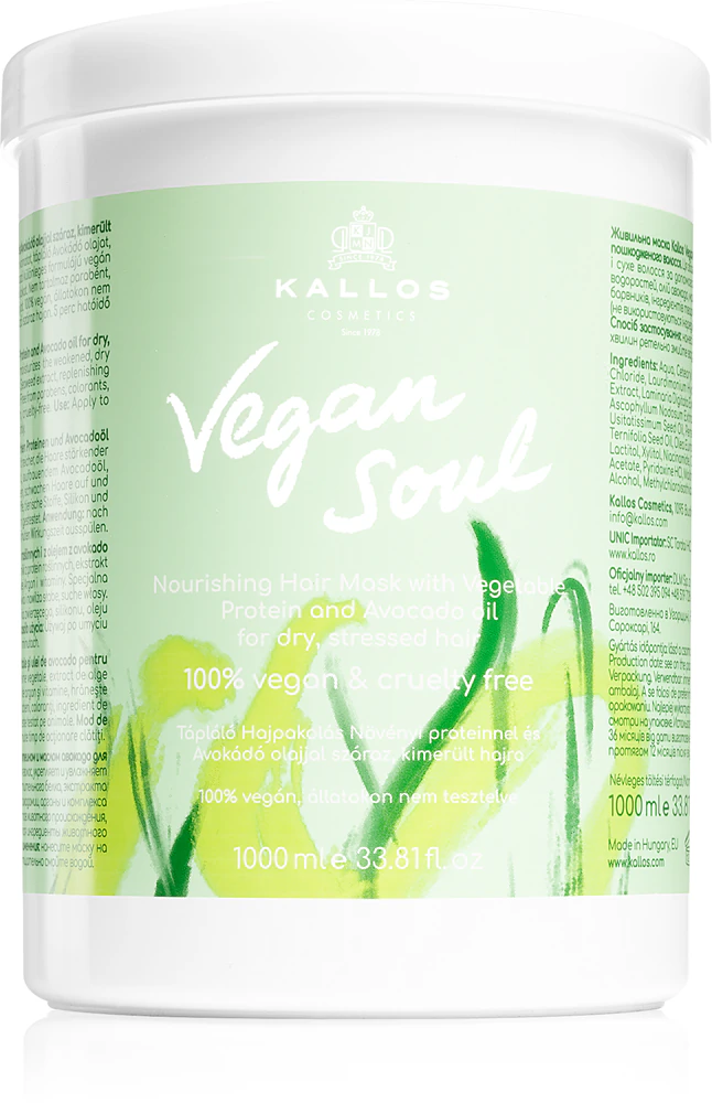 Kallos Vegan Soul Nourishing nourishing mask for dry, stressed hair