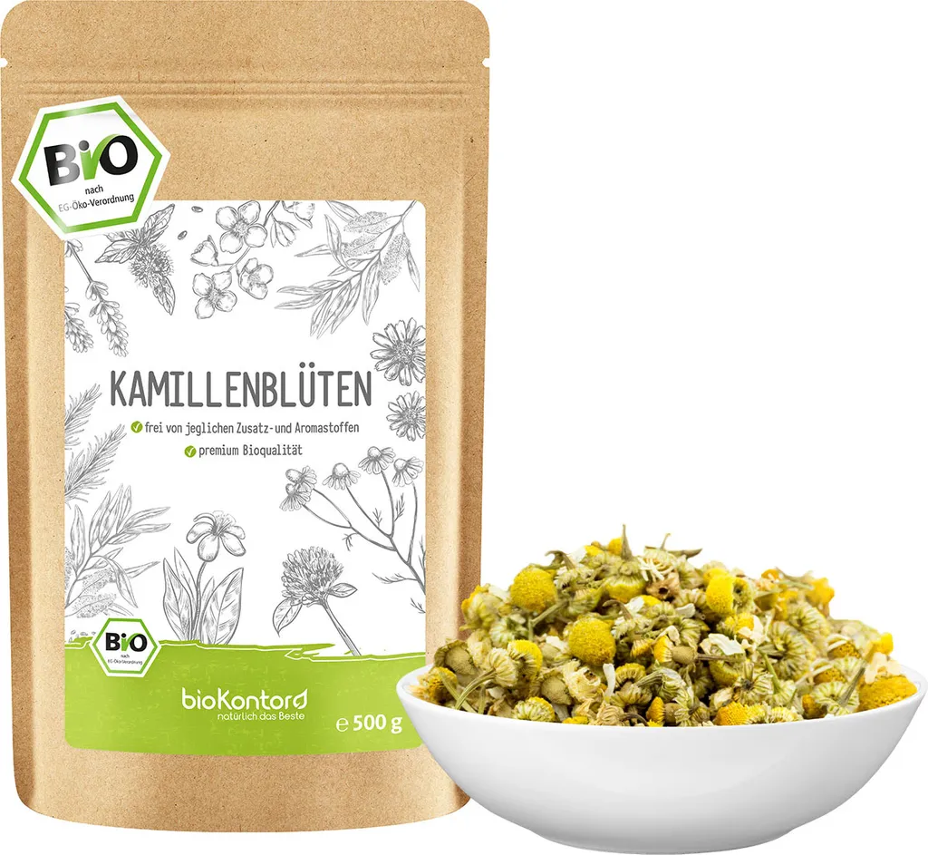 biokontor Chamomile tea 500 g | Dried chamomile flowers, whole and loose 500g