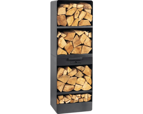 Firewood shelf Vento Cook King 40 x 120 cm black