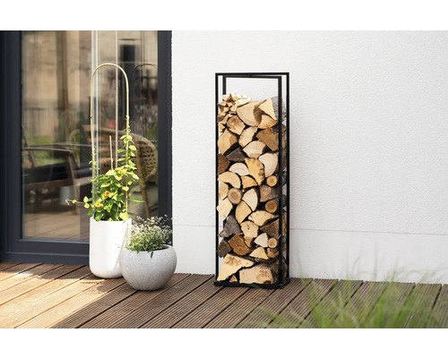 WESTMANN Xavier firewood rack, 40 x 20 x 120 cm, black