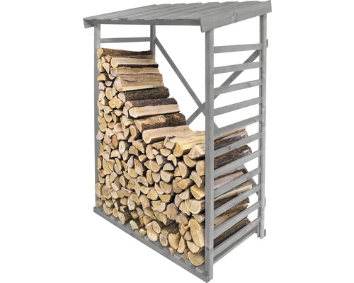 Hornbach Firewood shelter 125 x 70 x 185 cm light gray