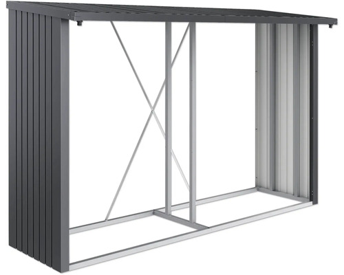 Firewood shelter biohort WoodStock 300 300 x 102 cm dark gray metallic