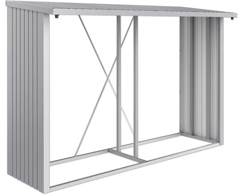 Firewood shelter biohort WoodStock 300 300 x 102 cm silver metallic
