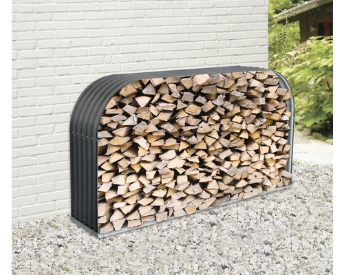 Hornbach Firewood shelter flat arch 212 x 40 x 111 cm anthracite