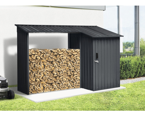 Hornbach Firewood shelter including equipment room 270 x 105 x 158 cm anthracite