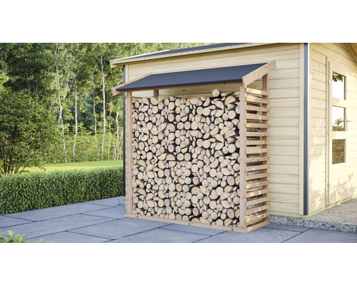 Firewood shelter Karibu 165.2 x 60.4 x 184.4 cm natural