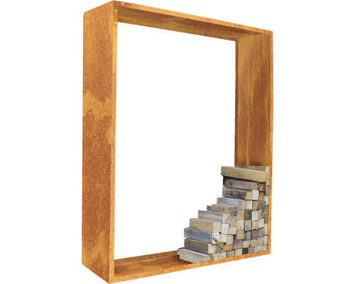 Firewood shelter Palatino Corten 100 x 40 x 120 cm brown