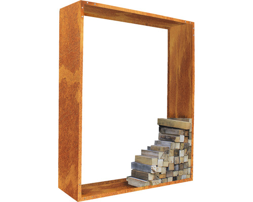 Firewood shelter Palatino Corten 150 x 40 x 180 cm brown