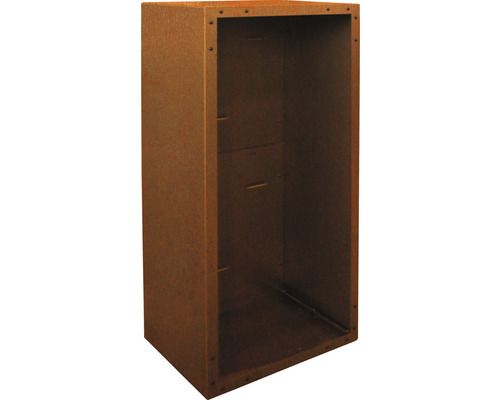 Firewood shelter Palatino Corten with back wall 55 x 40 x 120 cm brown