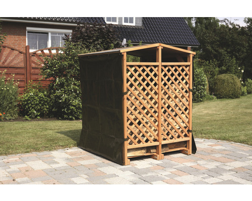 Firewood shelter promadino including weather protection 120 x 118 x 148 cm impregnated