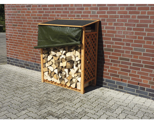 Firewood shelter promadino Speyer including weather protection 119.5 x 68 x 148 cm impregnated