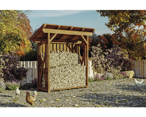 Skanholz Firewood shelter SKAN HOLZ Lars 1 190 x 70 x 234 cm walnut