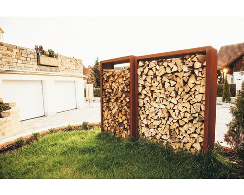 Hornbach Firewood shelter variant 2 80 x 160 cm, rust