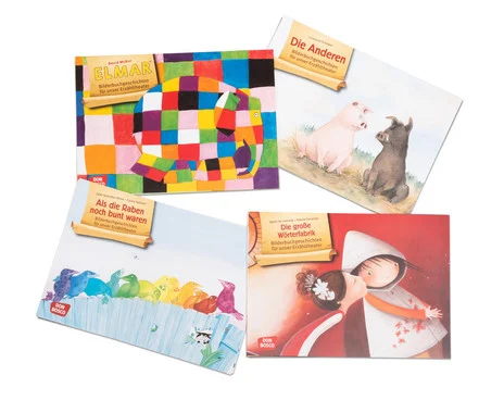 Kamishibai picture cards, stories, set of 4
