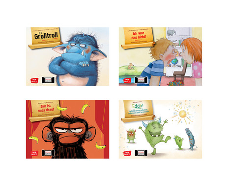 Don Bosco Kamishibai picture cards “Dealing with anger and frustration”, set of 4 2536g