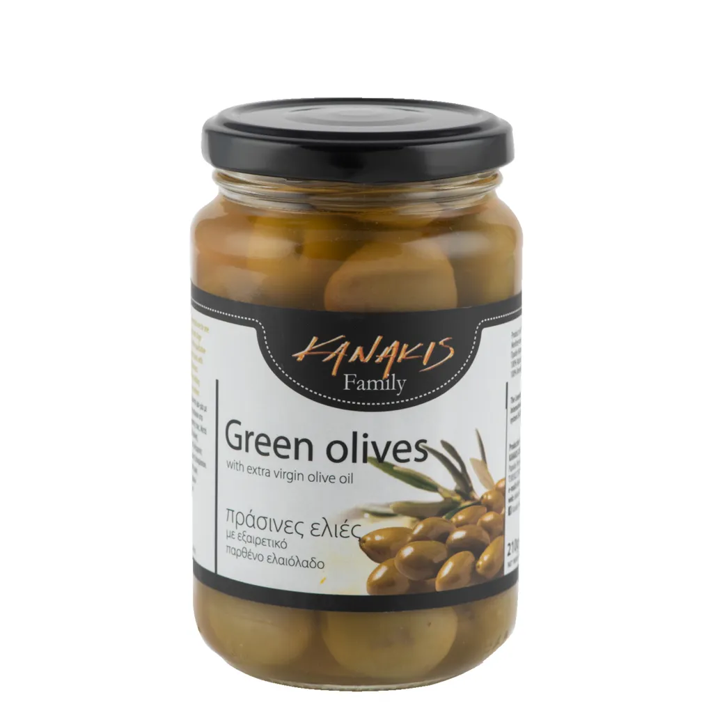 Kanakis | Green olives, 210g, Greek, low-fat, vegan, fresh, pitted, from the Peloponnese