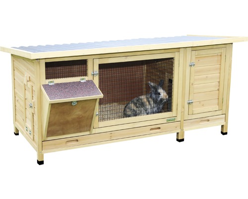 Hornbach Rabbit hutch XXL Vario with hay rack 155 x 76 x 80 cm glazed