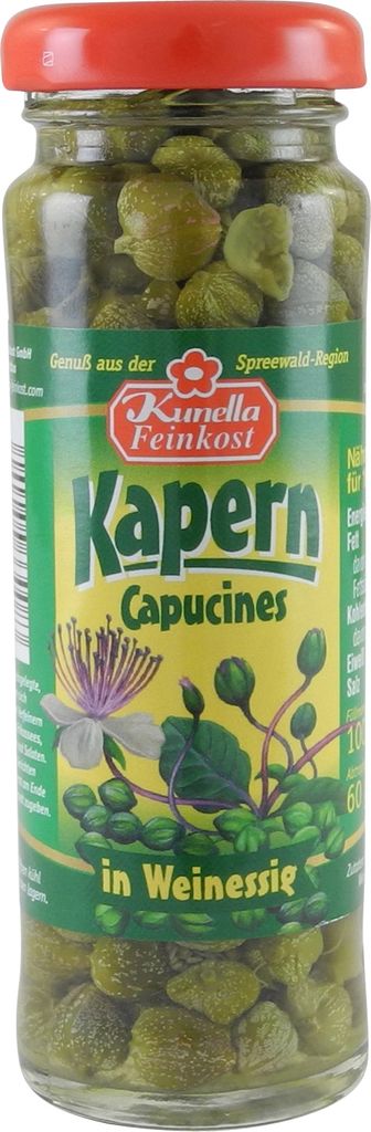 Capers Capucines in white wine vinegar from Kunella Feinkost (100 g jar)