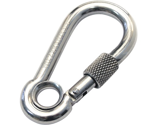 Pösamo Carabiner hook 100 mm stainless steel A4