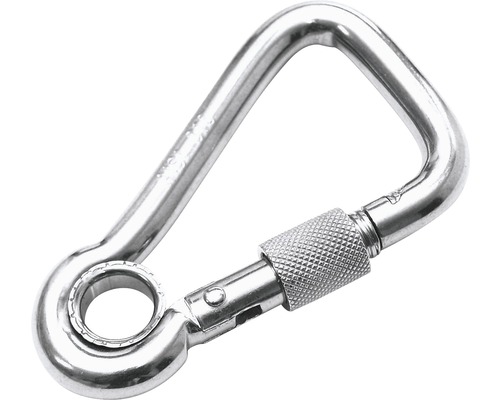 Pösamo Carabiner hook 80 mm asymmetrical stainless steel A4