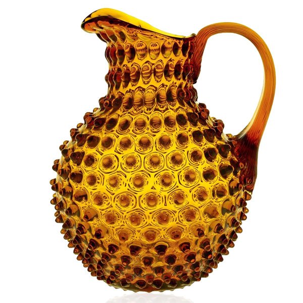 Hobnail Amber Orange carafe by Klimchi Studio