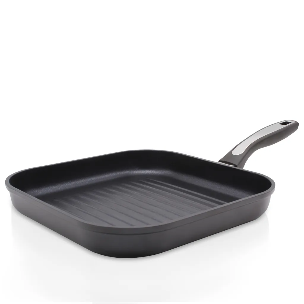 Karl Krueger Karl Krüger 2228D Die-cast aluminum steak/grill pan Delta with ribbed base and high-quality non-stick coating - 28 x 28 cm, rectangular