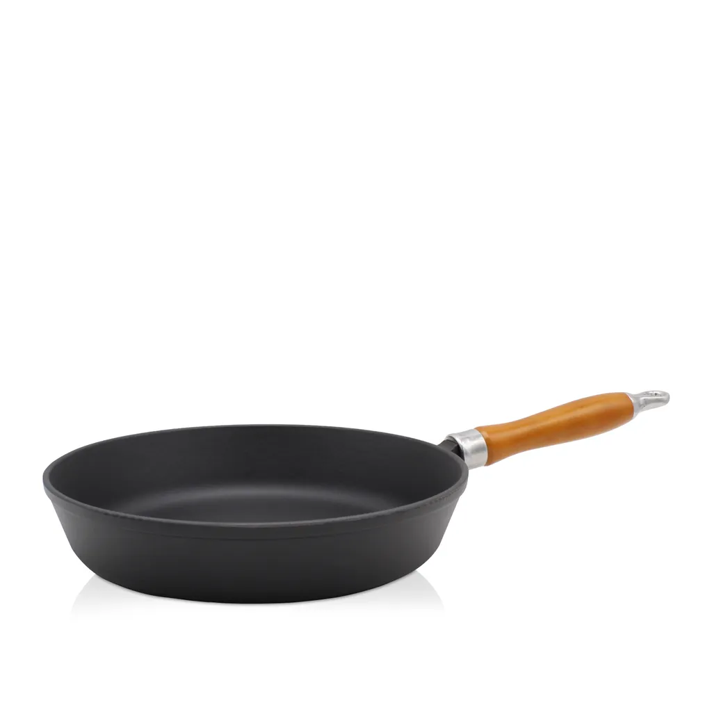 Karl Krueger Karl Krüger 60024 Cast iron pan Rustica with wooden handle - enamelled - black matte exterior and interior - 24 cm
