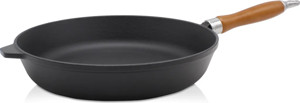 Karl Krueger Karl Krüger 60028 Cast iron pan Rustica with wooden handle - enamelled - black matte exterior and interior - 28 cm