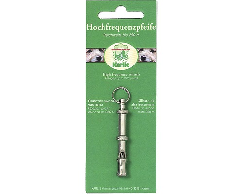 Karlie high frequency dog ​​whistle, chrome, range up to 200 m