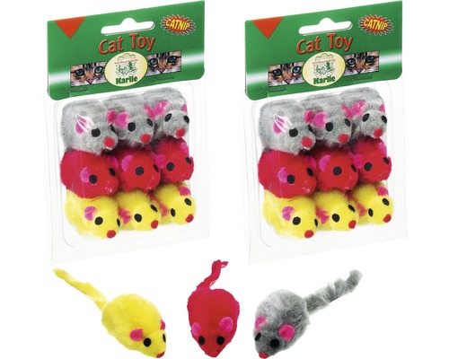 Karlie plush mouse 9 pieces, 5 cm