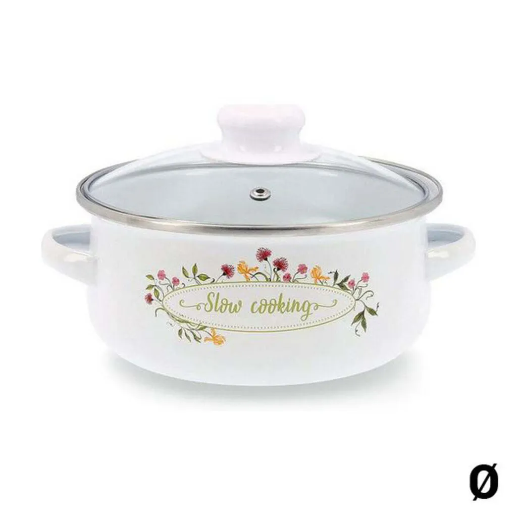 Casserole dish with glass lid, Quid Memory, enamelled steel - 24 cm